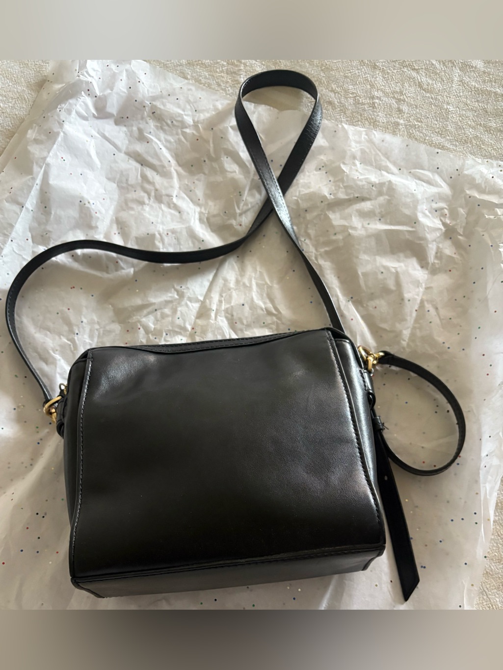 Black Leather Crossbody Bag Women's Shoulder Bag